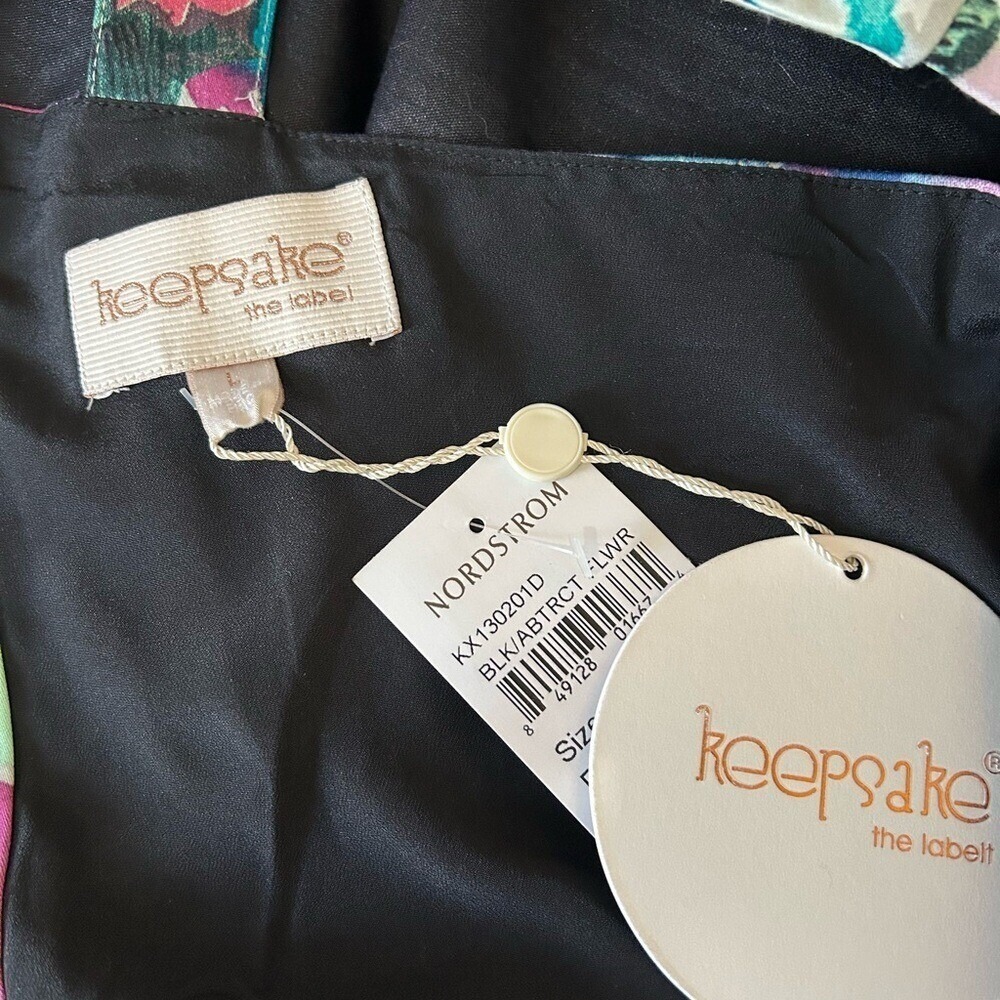 Keepsake The Label fit and flare sleeveless skater mini dress black Floral L - Picture 8 of 8